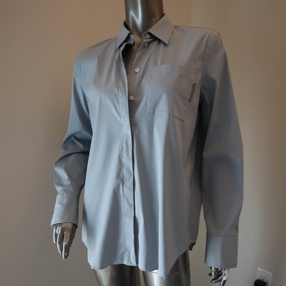 Brunello Cucinelli Tops - Brunello Cucinelli Monili Blouse Button Down Shirt Top Monili Tab Size Medium